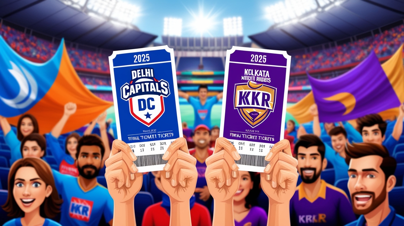 DC vs KKR IPL 2025 Delhi Match Tickets, Price, & Squads